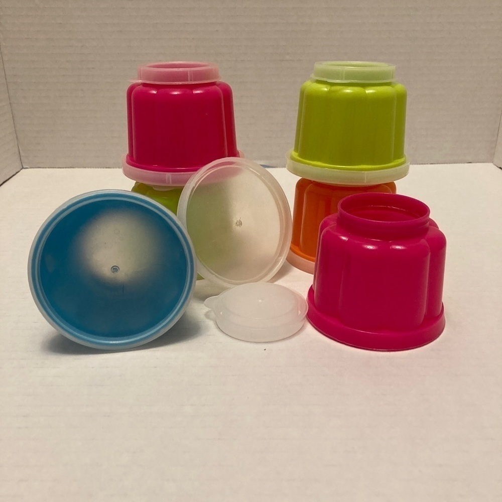 Jello molds individual size. Set of 6 bright colours great for a kids party